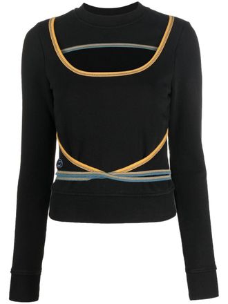 Diesel Sweater met geborduurd logo - Zwart