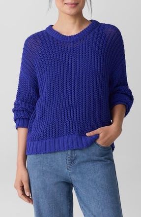 Eileen Fisher Crewneck Organic Cotton Sweater in Royal at Nordstrom Rack, Size X-Large