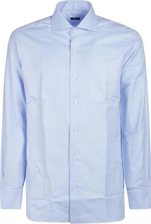 Barba Overhemden, Heren, Blauw, L, Stijlvolle lange mouwen shirt