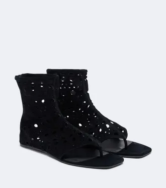 Alaia Ala&iuml;a Neo Vienne suede thong sandals