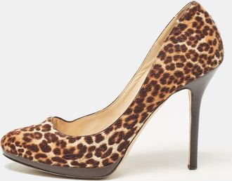 Jimmy Choo London Brown Calf Hair Romy Pumps