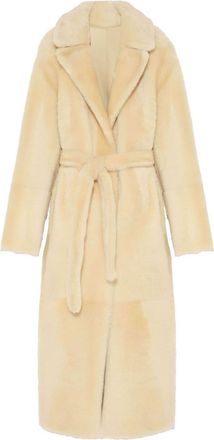 Yves Salomon shearling reversible coat - women - Sheep Skin/Shearling - 40 - Neutrals