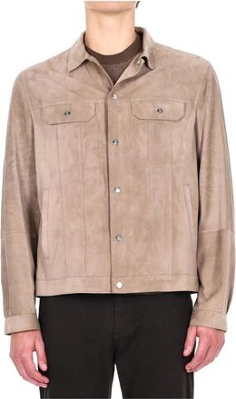 Brunello Cucinelli Su&egrave;de Jas met Vier Zakken - Heren - Leren en Su&egrave;de Jassen - Beige - S - Su&egrave;de - Jassen
