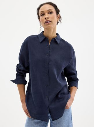 Contemporaine Womens Oversized pure linen shirt