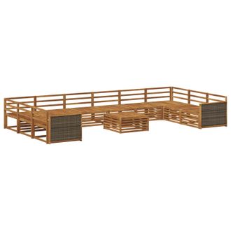 vidaXL Juegos De Sof&aacute;s 11 Uds. Madera De Acacia S&oacute;lida Vidaxl