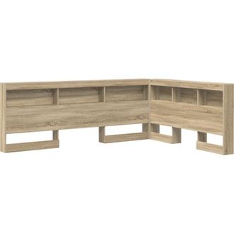 vidaXL Storage Headboard with Shelf Sonoma oak 140 cm Engineered wood Vidaxl