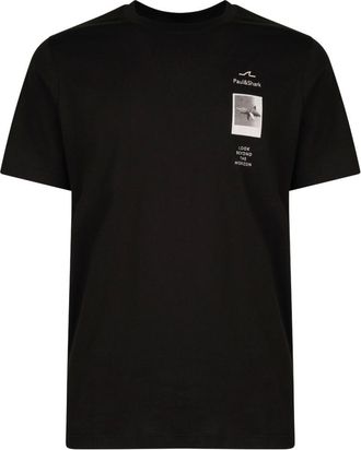 Paul & Shark Black Crewneck Printed T-Shirt