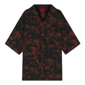 HUGO BOSS Hugo, Short Sleeve Shirts, male, Multicolor, Size: S Espino Oversized Shirt