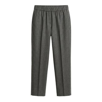PESERICO Cigarette Broek - Dames - Broeken - Grijs - Maat: L Zijde