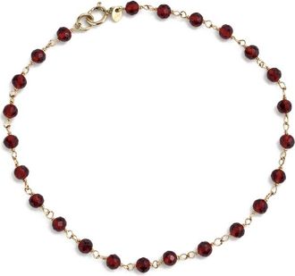 Jewelmak 14K Garnet Bracelet