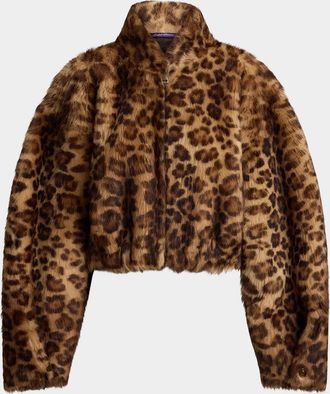 Ralph Lauren Collection Balvin Leopard-Print Lamb Shearling Coat