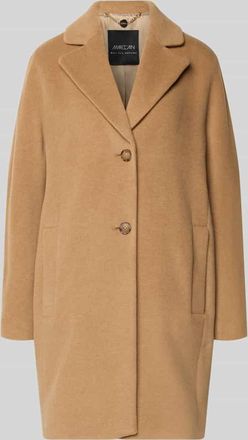 Marc Cain Relaxed Fit Mantel aus Schurwoll-Mix mit Alpaka-Anteil in Camel, Gr&ouml;&szlig;e 38