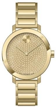 Movado Evolution Quartz Gold Dial Ladies Watch 3601152