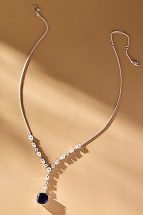 Nadri Rockstars Blue Bold Drop Y Necklace