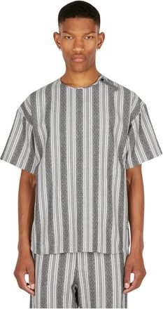 Snow Peak Dobby Stripe T-Shirt - Heren - T-shirts - Grijs - S - Katoen - Tops