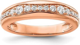 Diamond2Deal 14k Gold Lab Grown Diamond Wedding Band Ring 0.4Ct Clarity- VS Color- G-H