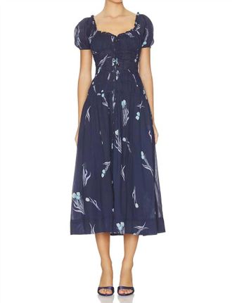 Free People Complete Midi Dress In Navy Combo