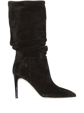 PARIS TEXAS slouchy suede 85mm ankle boots - Black