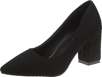 Generic Womens Slip On Stiletto High Heel Platform Dress Court Shoes Womens Mid Heels Mary Jane Court Shoes Wedding Dance Party Black