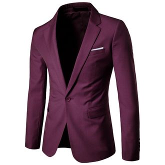AlltheMen Kastanjebruine casual blazer, slim-fit zakelijke blazer