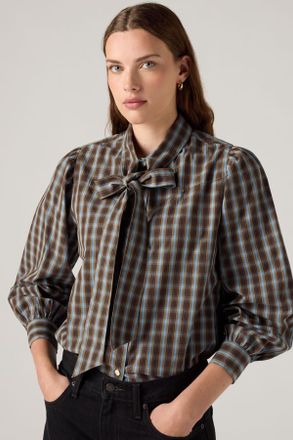 Levi's Judice Western Shirt - Donna - XS - Marrone / Adelaide Plaid Fallen Rock Poplin