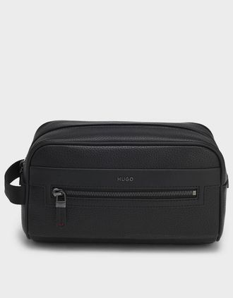 HUGO BOSS Mens HUGO HUKE Mens Washbag - Black 002 - Size: ONE size