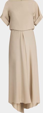 Giorgio Armani Triple Silk Georgette Hi-Low Gown