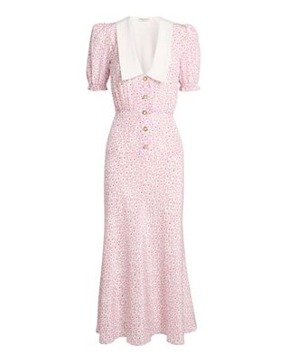 Alessandra Rich Floral Print Midi Dress Size S