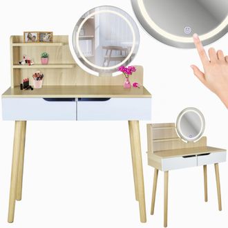 OEM Tocador Cosm&eacute;tico Escandinavo Con Espejo Led Scandi