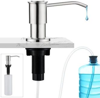 OEM Dispensador De Jab&oacute;n Integrado Para Cocina - Dispensador De Lavavajillas L&iacute;quido - Apto Para Cualquier Cocina - 500 Ml - Acabado Cepillado
