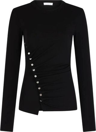 Paco Rabanne Gekreukt Top in Jersey - Dames - Longsleeves - Zwart - XS - Tops