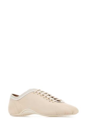 Dries Van Noten Womens Ivory Leather Sneakers Pearl