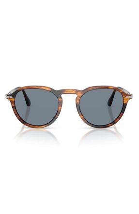 Persol 51mm Phantos Sunglasses in Striped Black /Brown at Nordstrom