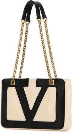 Valentino Garavani Womens Tote Shoulder Beige Lambskin Leather