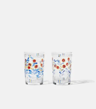 Cabana Marmara set of 2 floral glasses