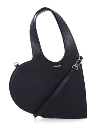 Coperni Mini Heart Black Leather Tote