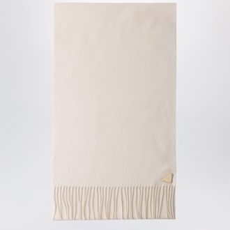 Prada Sciarpa in seta e cashmere color talco