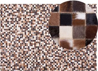 Beliani Rug KONYA Brown 160 x 230 cm Leather