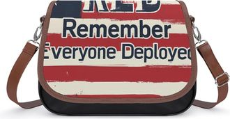 Generic Remember Everyone Deployed Small Womens Crossbody Bags Shoulder Handbag with Adjustable Strap for Travel