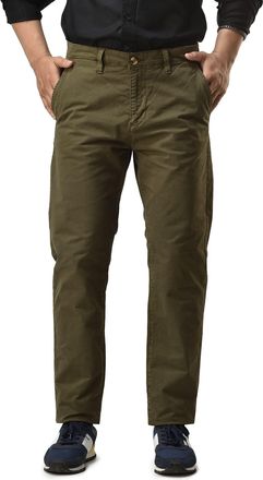 Generic Mens Slim fit Chinos Pants, Flat Front Design and Back Buttoned Pockets, Comfortable Mens Pants for Casual wear (UK, Waist & Inseam, 38, 32, Olive)