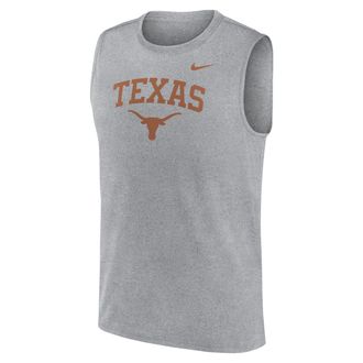 Nike Texas Primetime Arch Legend Nike Mens Dri-FIT College Muscle Tank Top in Grey | 01B306GTXE-G1M