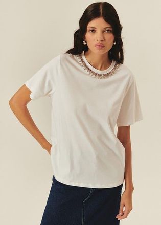 Exquise Sunny Embellished T in White at Nordstrom, Size Medium