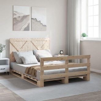 vidaXL Vidaxl - Bed Frame without Mattress with Headboard 140x200 cm Solid Wood