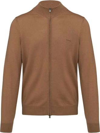 BOSS zip-up cardigan - Brown
