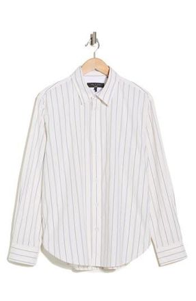 Rag & Bone Griffin Stripe Button-Up Shirt in Ivory Stripe at Nordstrom Rack, Size Xx-Large
