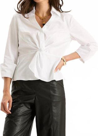 Tyler B&ouml;e Paige Cotton Twisted Front Top In White
