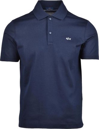 Paul & Shark Blue Cotton Embroidered Polo Shirt