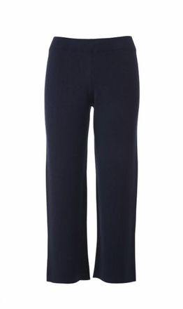 Kinross Cashmere Womens Doubleknit Crop Pants In Navy