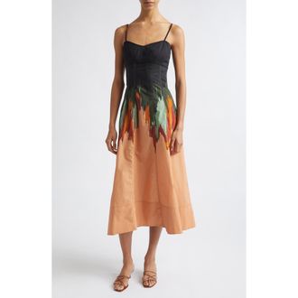 Ulla Johnson Fiora Floral Cotton Dress in Agate at Nordstrom, Size 10