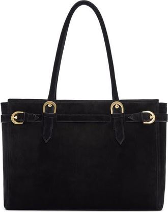 Reformation Dominique Tote in Black Suede at Nordstrom